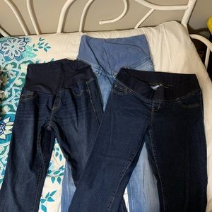 3 pairs skinny maternity jeans